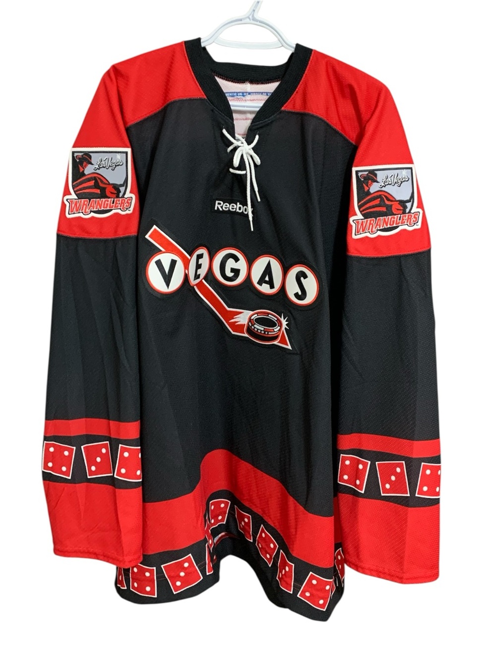 Las Vegas Wranglers ECHL Authetnic On Ice Game Jersey Size 58 Reebok